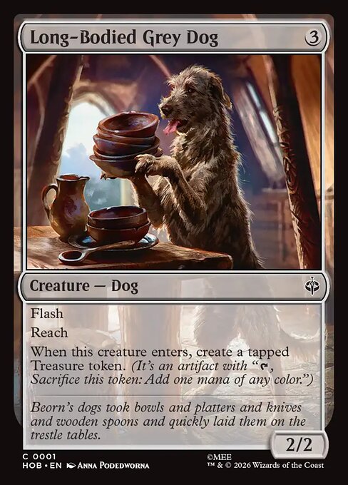 Long-Bodied Grey Dog HOB 001 Regular - Magic The Hobbit carta singola ENG