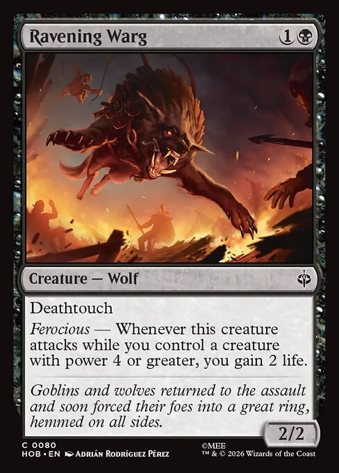 Ravening Warg HOB 080 Regular - Magic The Hobbit carta singola ENG