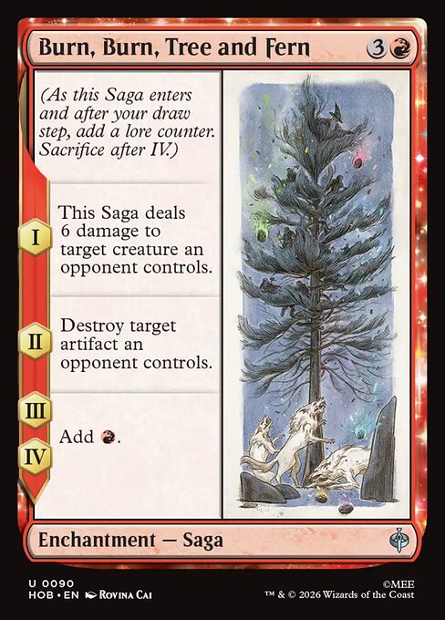 Burn, Burn, Tree and Fern HOB 090 Foil - Magic The Hobbit carta singola ENG